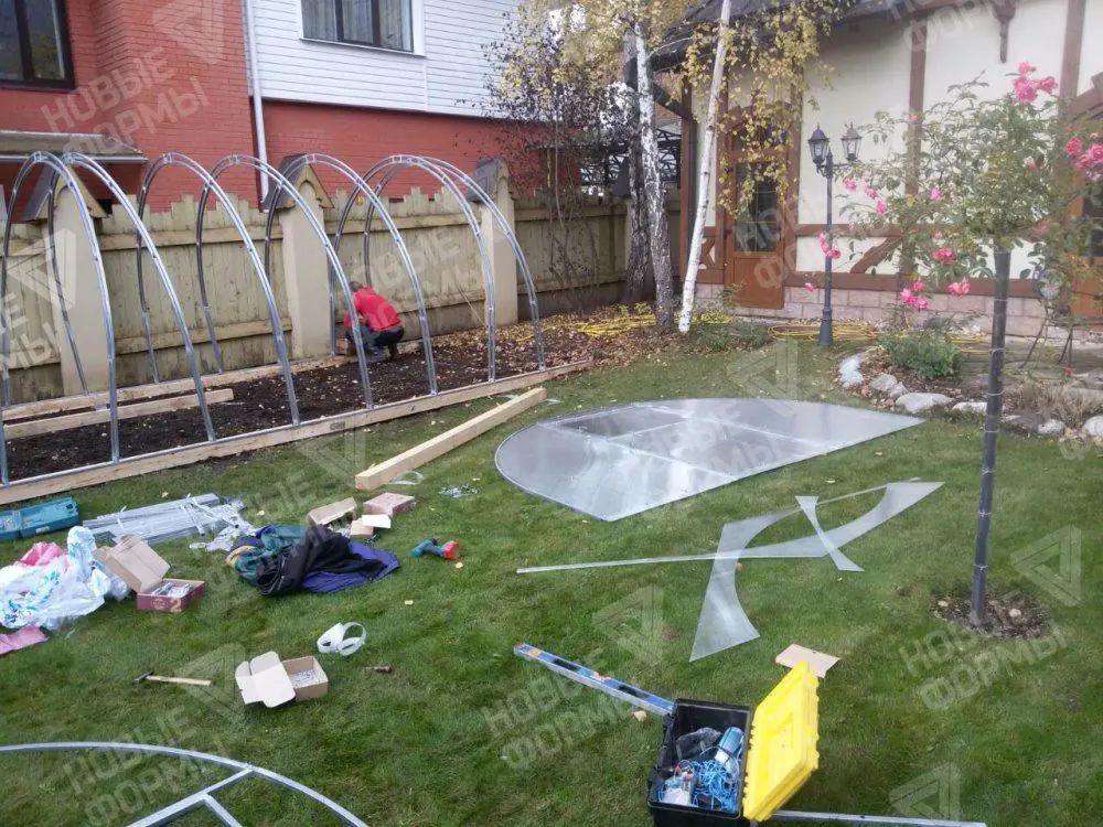 Фото к отзыву: Отзыв о теплице Богатырь Цинк 8м*3м, Полигаль. Одинцовский район (3)