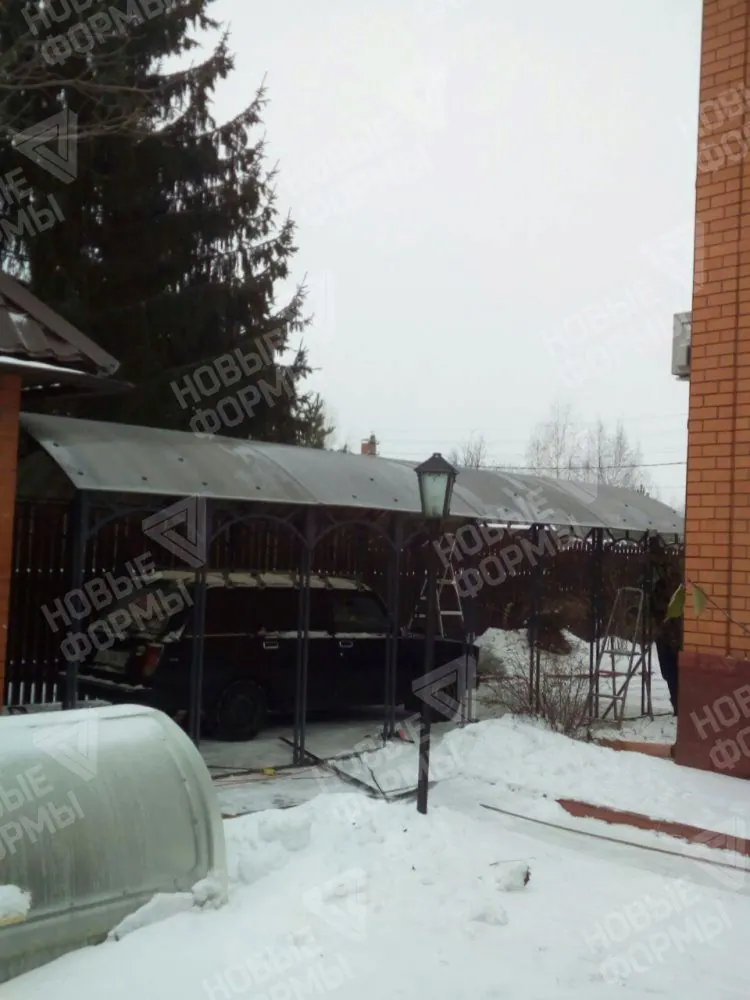 Фото к отзыву: Отзыв о навесе из поликарбоната, СПК 10мм. Одинцовский район